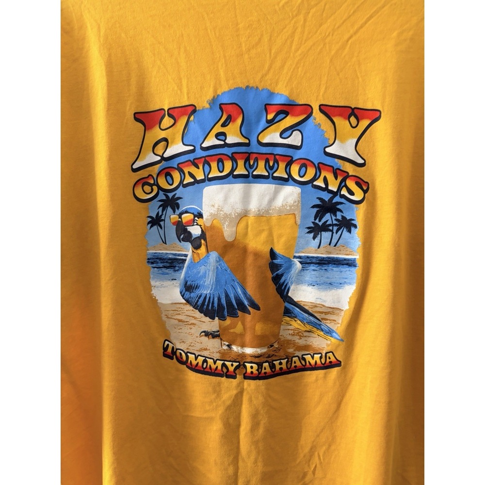 Tommy Bahama "Hazy Conditions" men's yellow graphic t-shirt. XL - Picture 2 of 8